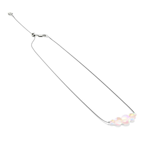 Peach | .925 Sterling Silver | Mermaid Glass Infinity Clasp Necklace